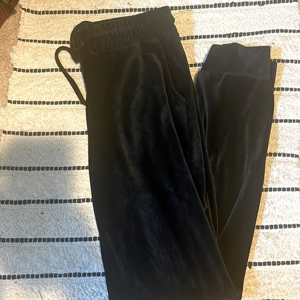 Black Velvet Jogger Sweat Pants